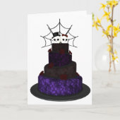 Wenskaart met een gotische taart kaart (Gele Bloem)