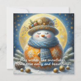 Wenskaart met een schattige sneeuwman