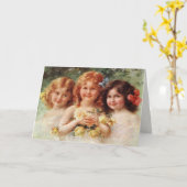 Wenskaart met Emile Vernon schilderij Kaart (Gele Bloem)