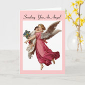 Wenskaart met engelengedicht kaart (Gele Bloem)