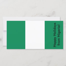 Wenskaart met feestdagen met de vlag van Nigeria Feestdagenkaart