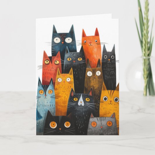 Wenskaart met gelukskat kaart (Voorkant)