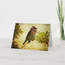 Wenskaart met getextureerde cedar-was kaart