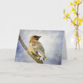 Wenskaart met getextureerde cedar-was kaart (Gele Bloem)