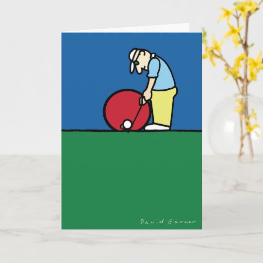 Wenskaart met golferillustratie kaart (Gele Bloem)