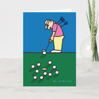 Wenskaart met golfspelerillustratie kaart