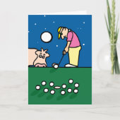 Wenskaart met golfspelerillustratie kaart (Voorkant)