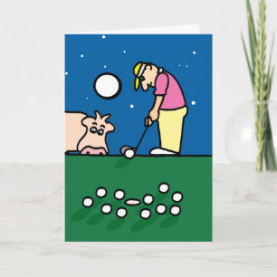 Wenskaart met golfspelerillustratie kaart