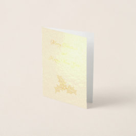 Wenskaart met gouden kerst folie kaarten