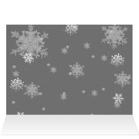 Wenskaart met gouden kerstbomen en sneeuwvlokken (Binnen Horizontaal (Boven))