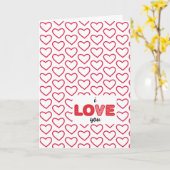 Wenskaart met harten en liefde kaart (Gele Bloem)