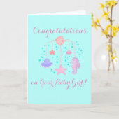 Wenskaart met het Mobiele Ontwerp van het Wieg van Kaart (Gele Bloem)