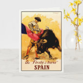 Wenskaart met het Spaanse Bullfight Poster Kaart (Gele Bloem)