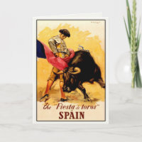 Wenskaart met het Spaanse Bullfight Poster