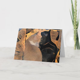 Wenskaart met Katten, Grieks Ontwerp, Spatie Kaart