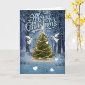 Wenskaart met kerstangels kaart (Gele Bloem)