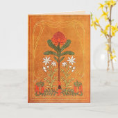 Wenskaart met kerstbekkenomslagen kaart (Gele Bloem)