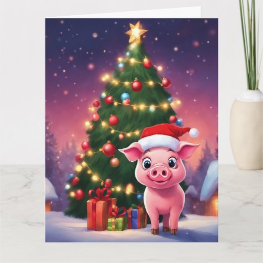 Wenskaart met kerstbeklimming kaart (Voorkant)