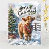 Wenskaart met kerstbeklimming kaart (Gele Bloem)