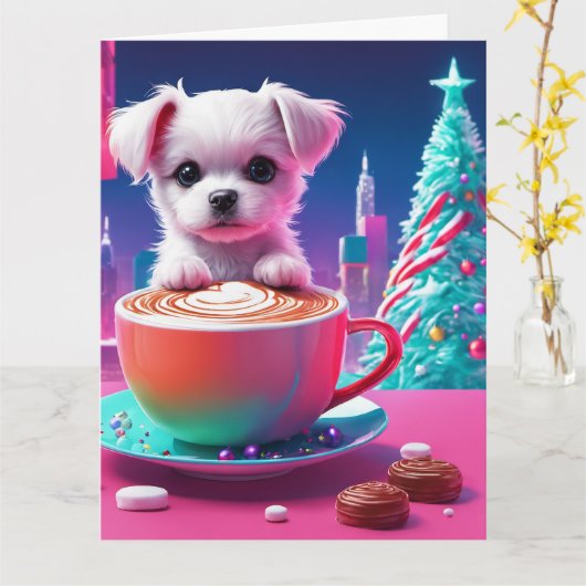 Wenskaart met kerstbeklimming kaart (Gele Bloem)