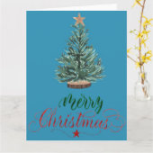 Wenskaart met kerstbeklimming kaart (Gele Bloem)