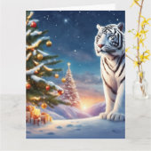 Wenskaart met kerstbeklimming kaart (Gele Bloem)