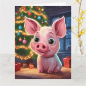 Wenskaart met kerstbeklimming kaart (Gele Bloem)