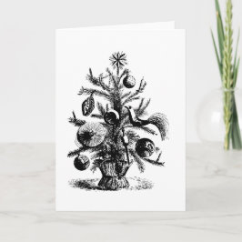 Wenskaart met kerstbomen feestdagen kaart