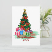 Wenskaart met kerstbomen kaart (Staand voorkant)