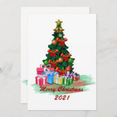 Wenskaart met kerstbomen kaart (Voorkant / Achterkant)