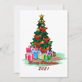 Wenskaart met kerstbomen kaart