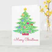 Wenskaart met kerstbomen kaart (Gele Bloem)