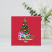 Wenskaart met kerstboomflap kaart (Staand voorkant)