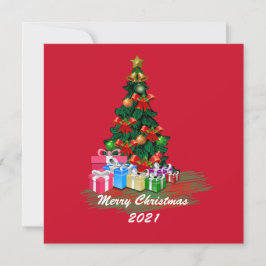 Wenskaart met kerstboomflap kaart