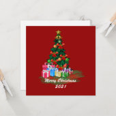 Wenskaart met kerstboomflap kaart (Voorkant / Achterkant in situ)