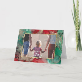 Wenskaart met kerstcadeautjes en groenen feestdagen kaart