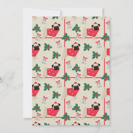 Wenskaart met kerstflat kaart (Voorkant)