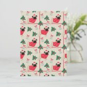 Wenskaart met kerstflat kaart (Staand voorkant)