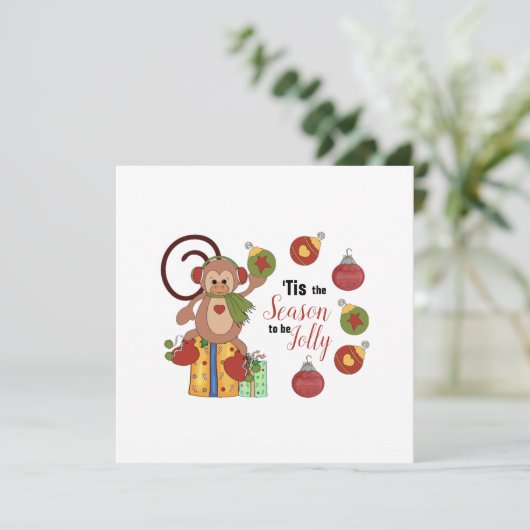 Wenskaart met kerstflatpanel kaart (Staand voorkant)