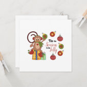 Wenskaart met kerstflatpanel kaart (Voorkant / Achterkant in situ)