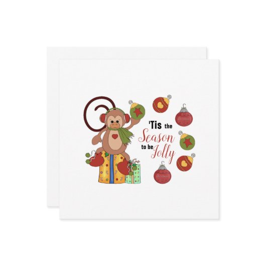 Wenskaart met kerstflatpanel kaart (Voorkant / Achterkant in situ)