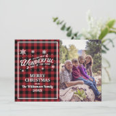 Wenskaart met kerstfoto's met rood pantserfeest Kaart (Staand voorkant)