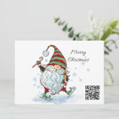 Wenskaart met kerstgrint feestdagenkaart (Staand voorkant)