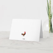 Wenskaart met kerstkip Fun Santa Hat Feestdagen Kaart (Achterkant)