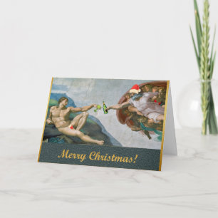 Wenskaart met Kerstmis Michelangelo Funny Feestdagen Kaart