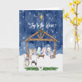 Wenskaart met kerstmis op de nativiteitsscène kaart (Gele Bloem)