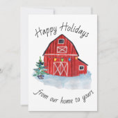  Wenskaart met kerstrode Barn (Voorkant)