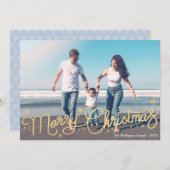 Wenskaart met kerstscript, Magical Kerstmis Feestdagenkaart (Voorkant / Achterkant)