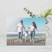 Wenskaart met kerstscript, Magical Kerstmis Feestdagenkaart (Staand voorkant)