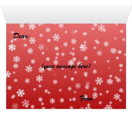 Wenskaart met kerstsnowflakes (Binenzijde Horizontaal (Onderkant))